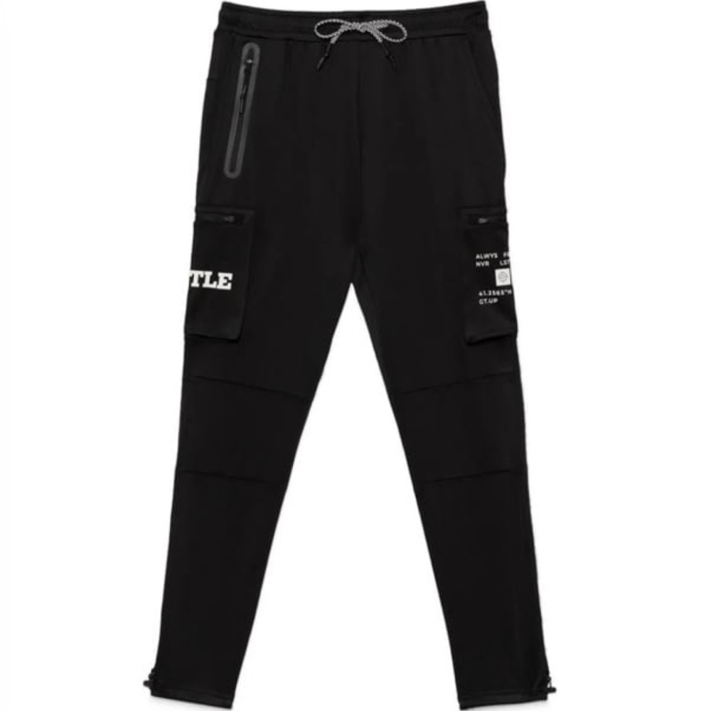 BATTLE Light Action Cargo Black Joggers Mens Size Medium